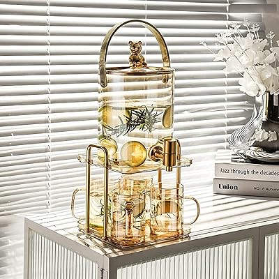 Teemei ours bouilloire froide en verre robinet seau ensemble libre service boisson froide