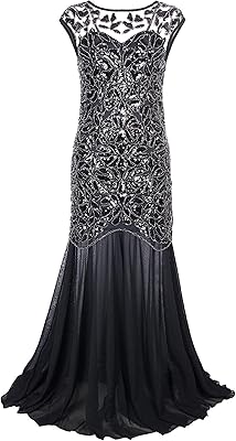 Robe de soirée longue pour femme des années 1920 ornée de paillettes noires, noir. DIAYTAR COTE D'IVOIRE est une boutique en ligne qui propose une gamme de produits très large, allant de l'électronique à la mode en passant par les produits ménagers. La boutique est connue pour ses prix bas et ses promotions régulières, ce qui en fait un endroit idéal pour faire des achats en ligne. Elle propose également un service client de qualité pour aider les clients à trouver ce qu'ils cherchent.