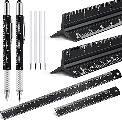 10 pièces règle architecturale de 12 pouces règle de géométrie triangulaire outil