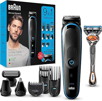 Braun bartrim/harschneider tondeuse à cheveux pour hommes, tondeuse et rasoir 9 en 1