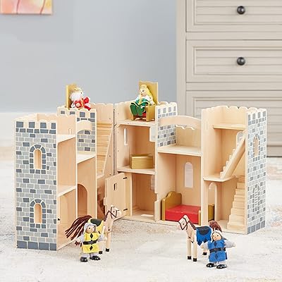 Melissa & doug fold and go jouet de château en bois | cadeaux