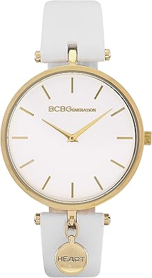Montre à quartz japonaise pour femme bcg generation avec bracelet en cuir, blanche