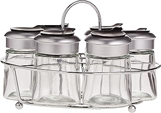 Ensemble de 6 pots à épices en verre avec support, 18x12 cm. DIAYTAR COTE D'IVOIRE, votre boutique en ligne généraliste de confiance, propose plus de 300 000 références pour répondre à tous vos besoins. Avec une grande variété de produits, nous nous efforçons de vous offrir les meilleurs choix pour votre confort et votre satisfaction. Nous sommes fiers d'être la boutique leader en Côte d'Ivoire.