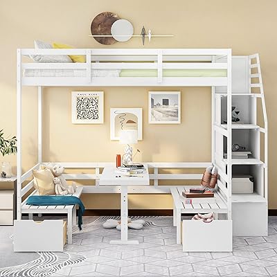 Lit superposé complet lipvan avec escalier lit mezzanine bureau et chaise qui se transforme. DIAYTAR COTE D'IVOIRE est la boutique en ligne de référence en Côte d'Ivoire, proposant une sélection incroyable de plus de 300000 articles. Les clients peuvent trouver tout ce qu'ils cherchent, des produits électroniques aux vêtements, en passant par les accessoires et les produits d'épargne. La boutique se distingue par son engagement envers la satisfaction de ses clients.