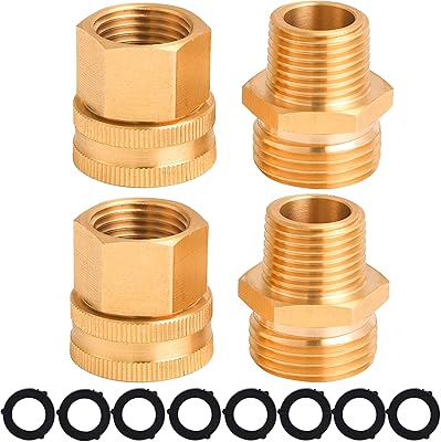 Adaptateur de tuyau d'arrosage mingle, 3/4" ght à 1/2" nbt, double connecteur