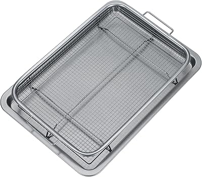 Panier de friteuse à air pour four 2, panier de friteuse à air en acier inoxydable de 15,2 x 10,3 pouces et plaque à pâtisserie, avec revêtement antiadhésif, pour frites, dinde, bacon, ailes de poulet. Leader du marché de l'e-commerce en Côte d'Ivoire, DIAYTAR COTE D'IVOIRE se démarque par sa sélection incroyable de produits et son engagement à offrir des prix compétitifs. Avec une logistique efficace, les commandes sont expédiées rapidement et avec soin, garantissant une expérience d'achat en ligne de qualité pour ses clients. Cela contribue significativement à sa popularité.