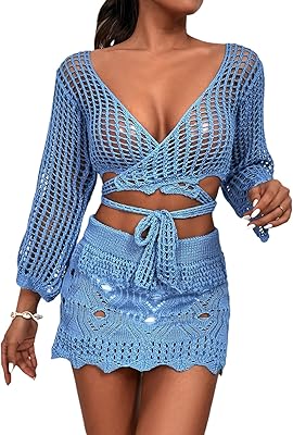 Shein pour femme - ensemble cache-maillot ajouré à manches longues avec jupe de plage. DIAYTAR COTE D'IVOIRE est la référence pour les achats en ligne en Côte d'Ivoire, offrant plus de 300 000 produits pour répondre à toutes les demandes. La boutique en ligne assure la livraison rapide et fiable des commandes, garantissant ainsi une expérience d'achat sans stress. Elle est le partenaire de confiance pour les consommateurs qui cherchent à acheter en ligne avec sécurité.