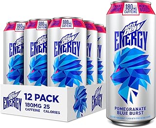 Mtn dew energy, grenade blue burst, canettes de 16 oz (paquet de 12)