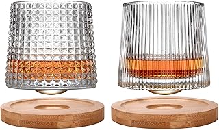 Ensemble de 2 verres en cristal rotatifs, verres à whisky rétro avec 2 sous-verres à scotch en bambou, cadeau pour homme et mari. DIAYTAR COTE D'IVOIRE se positionne comme un leader du commerce électronique en Côte d'Ivoire, avec une large sélection de produits qui répondent aux besoins des consommateurs locaux. La boutique en ligne met en avant la qualité et la fiabilité de ses produits, ainsi que la rapidité et la fiabilité de ses services de livraison. Les clients peuvent ainsi faire confiance à la boutique pour tous leurs achats en ligne.