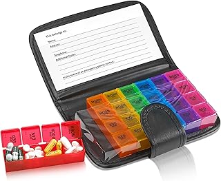Medca organisateur de pilules sur ordonnance, organisateur hebdomadaire de médicaments de voyage, sac