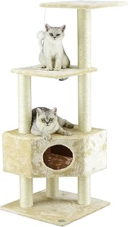 Arbre à chat go pet club, taille 51 pouces f32, marron/noir, 3 niveaux