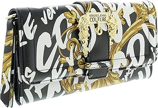 Pochette jeans couture noire et blanche, multicolore