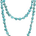 Collier de perles turquoise sans fin, longue pierre nouée, collier de bijoux faits