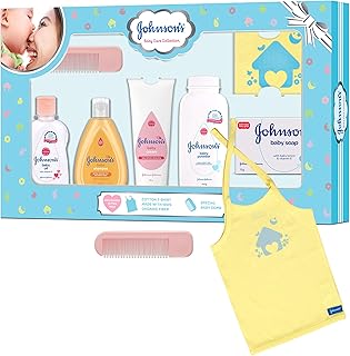 Coffret cadeau bébé johnson's avec t-shirt bébé bio (7 pièces), 1 ensemble