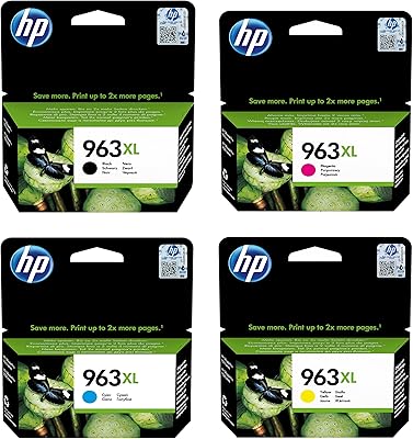 Cartouche d'encre originale hp 3yp35ae 963xl à haut rendement, noir/cyan/magenta/jaune, multipack