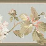 Papier peint à bordure florale beige classique 15" x 8" ep7183b
