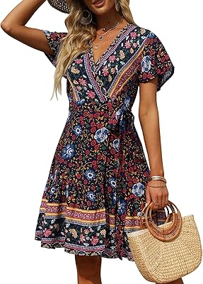 Zesica femmes été wrap col en v bohème imprimé floral volants swing une ligne mini robe de plage. DIAYTAR COTE D'IVOIRE est une boutique en ligne généraliste qui propose plus de 300 000 références de produits divers, répondant ainsi aux besoins de tous les consommateurs ivoiriens. Elle est devenue la référence incontournable pour les achats en ligne en Côte d'Ivoire. Elle offre une grande variété de produits à des prix compétitifs.