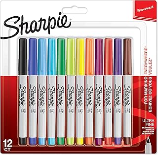 Marqueurs permanents sharpie | pointe extra fine | couleurs assorties | 12 pièces