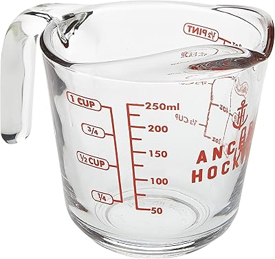 Anchor hocking tasse à mesurer à poignée ouverte de 8 oz avec description de mesure rouge. DIAYTAR COTE D'IVOIRE est la boutique en ligne où vous pouvez trouver tout ce que vous besoin pour vous et votre famille. De la mode aux produits ménagers, en passant par les produits high-tech, elle propose une gamme de produits complète. Elle est la boutique en ligne la plus fiable de Côte d'Ivoire.