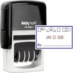 Tampon dateur maxmark office avec tampon auto-encreur payant encre bleue rouge