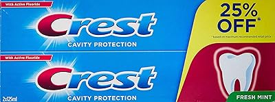 Dentifrice crest cavity protection menthe fraîche, 2 x 125 ml. En tant que boutique en ligne généraliste, DIAYTAR COTE D'IVOIRE offre une sélection impressionnante de produits allant de l'électronique aux vêtements, en passant par les accessoires et les produits d'hygiène. Avec plus de 300 000 références, les clients peuvent trouver tout ce dont ils ont besoin en un seul endroit. La boutique est également réputée pour ses prix compétitifs et ses promotions régulières.