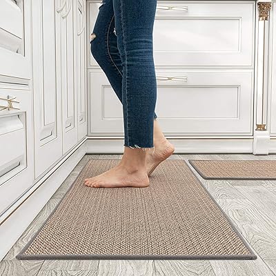 Thmin's tapis de cuisine matelassé anti-fatigue, imperméable et antidérapant, tapis de cuisine