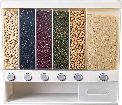 Distributeur de nourriture sèche amz, récipients alimentaires pour la libération du riz en un clic, distributeur de céréales mural à 6 grilles, distributeur de riz pour le stockage du riz et des céréales de cuisine. DIAYTAR COTE D'IVOIRE, c'est plus qu'une boutique en ligne, c'est une communauté. Rejoignez-nous et découvrez nos nouveautés, nos promotions et nos offres spéciales. Nous sommes là pour vous aider à trouver les produits qu'il vous faut.