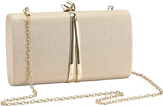 Pochette, sac de soirée doré pour femme avec chaîne au dos, élégant sac