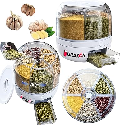 Distributeur de riz draxon à 6 grilles, récipients de stockage de céréales