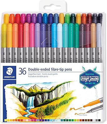 Stedtler 3200 design journey ensemble de 36 stylos à double pointe 3,0 mm et 0,5 mm - 0,8 mm, couleurs assorties. DIAYTAR COTE D'IVOIRE, c'est plus de 300 000 références de produits disponibles en ligne, avec des prix attractifs et des services de livraison rapides pour satisfaire les besoins des consommateurs ivoiriens.