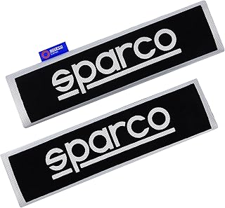 Ensemble de coussinets de ceinture de sécurité sparco, noir, opc12120001 noir/gris