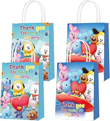 16pcs bt21 sacs à dragées en papier de fête, 2 styles de fête avec poignées pour les décorations de fête d'anniversaire des fans de bts, sacs à bonbons. La boutique en ligne DIAYTAR COTE D'IVOIRE est conçue pour être conviviale et facile à utiliser, même pour les utilisateurs les moins expérimentés. Les produits sont bien organisés et faciles à trouver, et le processus de commande est sécurisé et clair. Avec DIAYTAR COTE D'IVOIRE, les Ivoiriens peuvent désormais profiter d'une expérience d'achat en ligne de haute qualité sans quitter leur pays.