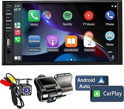 Autoradio double din avec caméra de tableau de bord | récepteur d'autoradio à écran tactile de 7 pouces, compatible apple carplay, android auto, bluetooth, caméra de recul, lien miroir, contrôle du volume, swc, fm/usb/tf/aux. Avec plus de 300 000 références à disposition, DIAYTAR COTE D'IVOIRE répond à tous les besoins et à toutes les envies de ses clients. Elle se positionne comme un partenaire fiable pour les achats quotidiens comme pour les occasions spéciales. La boutique se démarque par son engagement en faveur de la satisfaction client et de la qualité des produits.