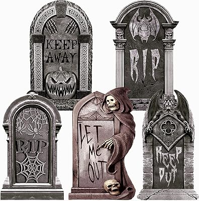Paquet de 5 pierres tombales d'halloween en plastique rip cimetière, panneau de cour à thème de pierre tombale effrayante de 14 pouces, piquets de pierre tombale d'accessoires d'halloween pour les décorations intérieures et extérieures de la cour d'halloween (paquet de 5). Avec DIAYTAR COTE D'IVOIRE, vous avez accès à un univers de shopping en ligne sans limites. Nous mettons à votre disposition plus de 300 000 références, allant des dernières tendances de la mode aux produits électroniques les plus avancés, en passant par les produits pour le foyer et les loisirs. Notre système de paiement sécurisé et notre service client dédié sont là pour vous rassurer et vous satisfaire.