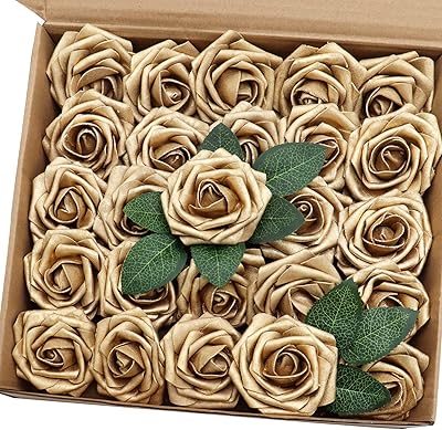 25 pièces j. raisin fleurs artificielles fleurs dorées réalistes avec tige pour fête