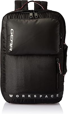 Sac à dos hybride grande capacité gear pour ordinateur portable 18 litres (noir-rouge)