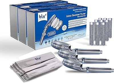Filtre de douche ionique bleu soins de la peau et des cheveux élimine le chlore. En tant que boutique en ligne leader en Cote d'Ivoire, DIAYTAR COTE D'IVOIRE assure une expérience d'achat en ligne sécurisée et pratique, avec des options de paiement flexibles et des promotions régulières pour inciter les achats.