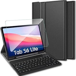 Awh étui avec clavier détachable et protecteur d'écran pour samsung galaxy tab s6