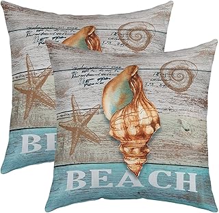 Lot de 2 housses de coussin réversibles style ferme rustique et féerique, housse