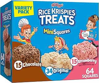 Mini barres-collations à la guimauve rice krispies, collations pour enfants, pack varié, boîte
