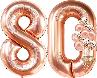 Ballons numéro 80 en or rose grands ballons en mylar 8" et 0"