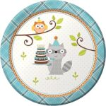 Assiettes à déjeuner creative converting happy woodland pour garçons, 8 pièces