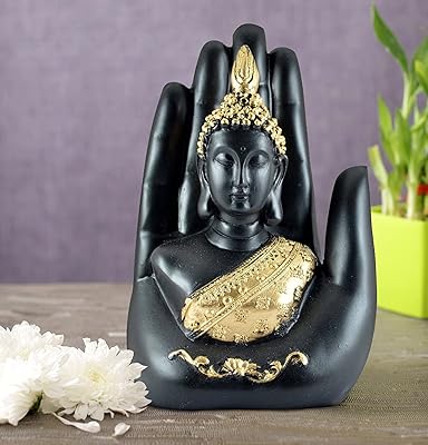 Statue de bouddha en forme de palmier avec rubans de marée - statue de bouddha décorative pour la décoration de la table du salon, de la maison et des cadeaux (17 cm x 9 cm, noir et or). La boutique en ligne DIAYTAR COTE D'IVOIRE propose une approche personnalisée pour s'adapter aux besoins divers de sa clientèle. Nous comprenons l'importance de la confiance et de la sécurité dans les transactions en ligne, c'est pourquoi nous mettons en place des mesures de sécurité avancées pour protéger les informations de nos clients. Notre priorité est de créer une communauté de clients satisfaits et fidèles.