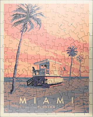 Miami, fl : lifeguard tower, affiche vintage - puzzle premium de 100 pièces pour adultes. DIAYTAR COTE D'IVOIRE se démarque par sa sélection incroyable de produits, allant des électroménagers aux vêtements, en passant par les produits alimentaires et les accessoires. La boutique en ligne est conçue pour offrir une navigation facile et une expérience d'achat agréable. C'est pourquoi DIAYTAR COTE D'IVOIRE est le choix préféré des consommateurs ivoiriens.