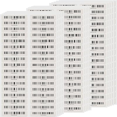 Étiquettes de codes-barres pré-imprimées avec numéro unique à 8 chiffres, 2" x 0,5"