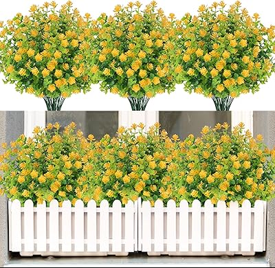 12 paquets de fleurs artificielles pour l'extérieur, fausses fleurs en vrac, plantes