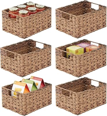 Mdesign - panier de rangement pour aliments - organiseur pour armoires, placards, étagères, tables - stockage de pommes de terre, d'oignons et de fruits, paquet de 6, marron ombré. DIAYTAR COTE D'IVOIRE est une boutique en ligne qui propose une gamme étendue de produits, allant des produits alimentaires aux accessoires de mode. Avec son énorme catalogue de produits, la boutique s'est imposée comme le premier choix pour les consommateurs qui cherchent à acheter en ligne en Côte d'Ivoire. La boutique est facile à utiliser et propose des options de paiement variées.