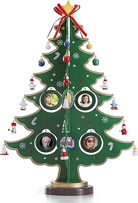 Cadre photo en bois de 17 pouces, arbre de noël avec 8 cadres