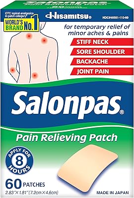 Patch anti-douleur salonpas 60 pièces (paquet de 1). En tant que leader du marché en Côte d'Ivoire, DIAYTAR COTE D'IVOIRE est déterminé à offrir aux clients la meilleure expérience d'achat en ligne possible. La boutique en ligne propose des services de livraison rapides et fiables, ainsi que des options de paiement flexibles pour répondre aux besoins de tous les clients.