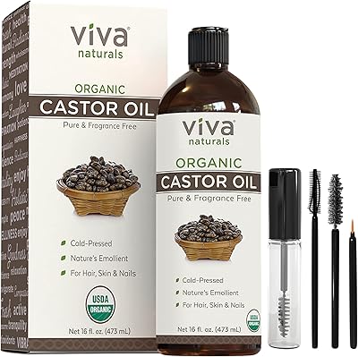 Huile de ricin biologique certifiée viva naturals (473 ml) ? 100% pure et sans hexane + kit mascara en bonus, parfait pour le soin des cheveux, des cils et des sourcils. DIAYTAR COTE D'IVOIRE, c'est la référence pour les achats en ligne en Côte d'Ivoire. Nous proposons une gamme étendue de produits allant de la mode masculine, féminine et enfantine, aux produits électroniques, en passant par les accessoires et les produits pour la maison. Nos clients bénéficient d'un large choix et de prix compétitifs.
